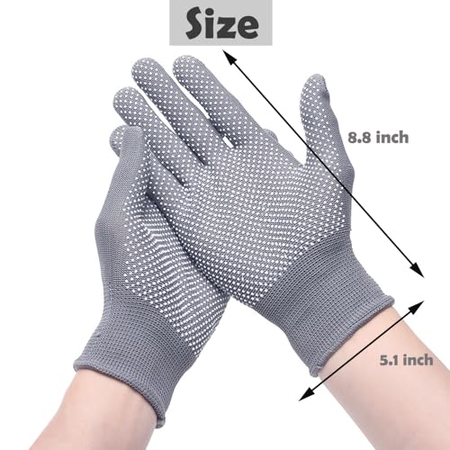24 Pairs Work Gloves Bulk - Anti-slip Lightweight Gloves -Thin Glove for Driving Construction Cycling Working - color: Grey