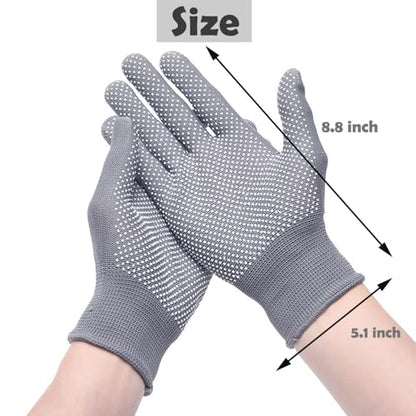 24 Pairs Work Gloves Bulk - Anti-slip Lightweight Gloves -Thin Glove for Driving Construction Cycling Working - color: Grey