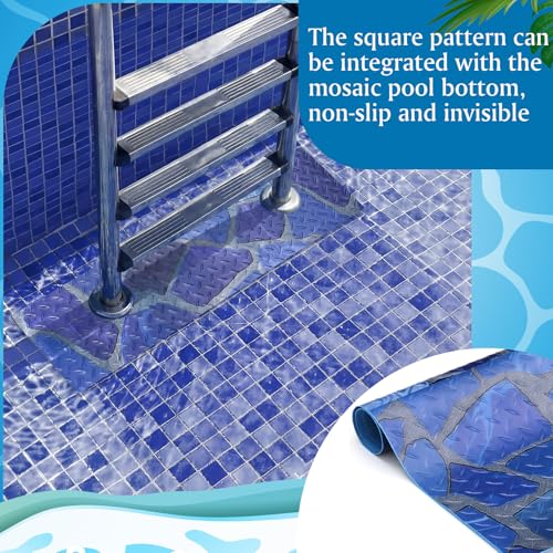 Drydiet Above Ground Ladder Mat, Swimming Protective Nonslip Step Pad with Texture, Pool Essentials Accessories for Floor Liners and Stairs, Marble Pattern(36 x 9 Inch) - size: 36 x 9 Inch