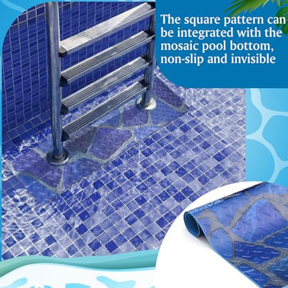 Drydiet Above Ground Ladder Mat, Swimming Protective Nonslip Step Pad with Texture, Pool Essentials Accessories for Floor Liners and Stairs, Marble Pattern(36 x 9 Inch) - size: 36 x 9 Inch