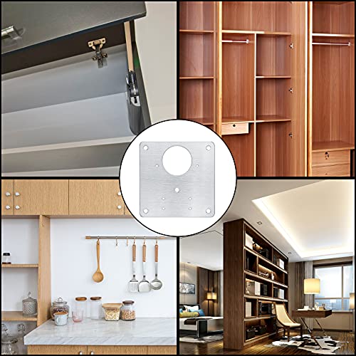 8 Pcs Cabinet Hinge Repair Kit, Stainless Steel Fixing Bracket Plate With Screws/Screwdriver for Kitchen Cupboard Door Furniture