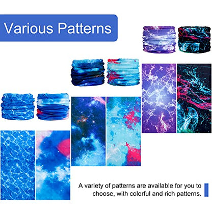 6 Pack Neck Gaiter Elastic Balaclavas Face Mask Versatile Bandana for Men Women - color: Starry Sky Blue 6 Pack