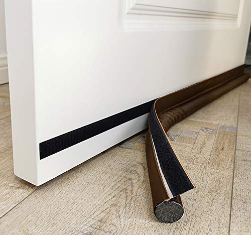 MAXTID Door Draft Stoppers 36" Adjustable Door Bottom Seal Strip Draft Blocker Weather Stripping for Exterior/Interior Doors Brown - color: Brown, size: 36 Inch