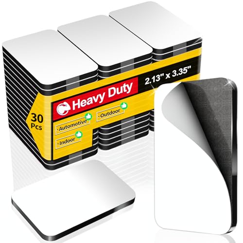 PHIXBEAR 30 Pcs Large Strong Double Sided Adhesive Pads, Heavy Duty Square Sticky Mounting Foam Tape for Car Décor Wall, 0.12" Thick Black Sticky Pads 2.13" x 3.35" - size: 30pcs 2.13" X 3.35"