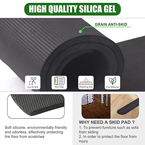4 Pack Anti-Slip Furniture Rail Pads,Non Skid Furniture Pads for Recliners, Furniture Grippers, Gripper Pads, Furniture Pads for Hardwood Floors and Carpet,for Recliners,Sofa,couches,Chairs (30.7inch) - size: 4Pcs-Black