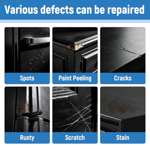Black Touch Up Paint High-Gloss Black Multi Surface Acrylic Touch Up Paint Pen Scratch Repair for Metal,Wall,Cabinets,Appliances,Wood,Door,Furniture,Enamel 1.5 Fl Oz - color: Black