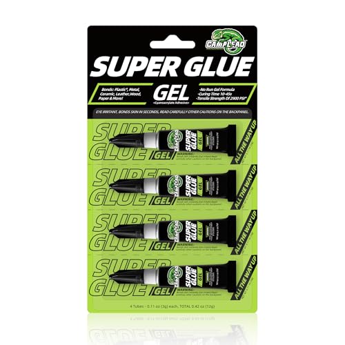 Super Glue Gel for Plastic, Metal, Glass, Ceramic, Wood, Rubber, Leather, 2900 PSI Strength All Purpose Single-Use Mini CA Adhesive for Small Household Repairs, Precision Bonding - 4 x 3g - size: 4 X 3g (1 Pack), style: GEL
