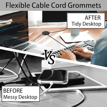 2 Inch(50mm) Desk Grommet, 13 Pieces Wire Grommet, Desk Hole Cover for Cables with Hole Saw,Plastic Cable Cord Wire Hole Cover for Desk, Table,Cabinet,Countertop and Other Furniture(Black) - size: 2in/50mm Black-u