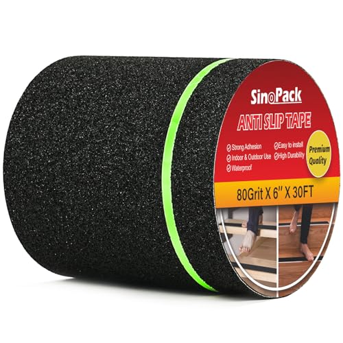Anti Slip Tape (Glow in the Dark Stripe, 6IN X 30FT) - color: Glow in the dark stripe, size: 6IN X 30FT