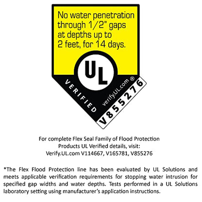 Flex Tape Flood Protection, 7.5 in x 20 ft, Waterproof Rubberized Tape, Removable, Use on Windows, Doors, Garage Doors, Casings, Thresholds, Conduits, Vents, Ducts - style: 7.5" X 20'