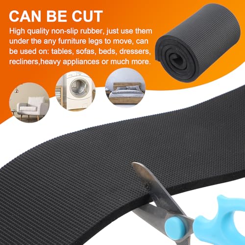 6-Pack Non-Slip Furniture Rail Pads, 31" x 4.7" x 0.28" Thick EVA Non-Skid Pads for Recliner, Sofa, Couch, Chair on Hardwood, Carpet, Marble Floor Protection