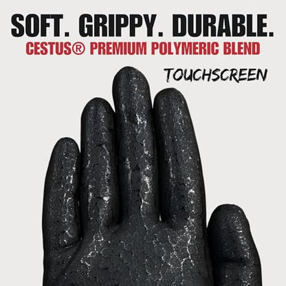Cestus C11e, Nitrile Coated Work Gloves with Grip, Touchscreen, Reinforced Double Knit - size: 3X-Large, style: 3 Pairs