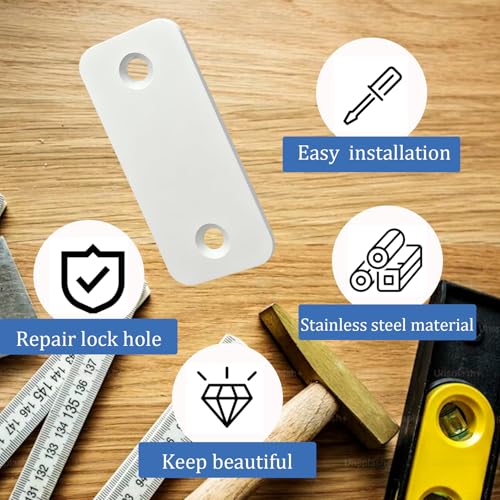 Door Edge Latch Hole Cover Plate for Deadbolt, Stainless Steel Door Edge Hole Filler Plate to Hide Unused Latch Holes, 1" x 2-1/4" (57 x 25 mm) (White, 1" x 2-1/4") - color: White