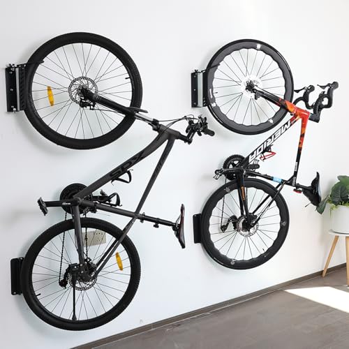 PHUNAYA Bike Wall Mount Vertical, Swivel Bike Hangers For Garage, Bike Rack Garage Wall, Bicycle Hooks, Garden Indoor Outdoor Storage, (2Pack) - style: Vertical 2Pack