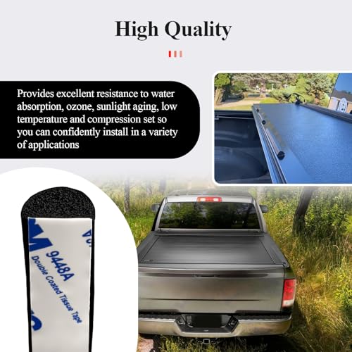 326A0008 Service Kit, 78.7 inch D Shape EPDM Foam Rubber Seal w/Tape, Fits Hard Tri-fold Truck Bed Tonneau Cover/Bulkhead Seal w/Self-Adhesive Rubber for Boat/Auto/RV/Marine/Garage Doors/Window - style: 1 Pc 78.7Inch