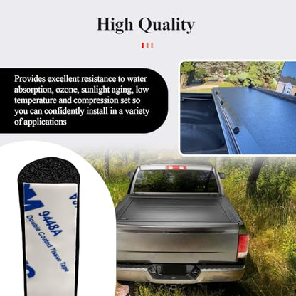326A0008 Service Kit, 78.7 inch D Shape EPDM Foam Rubber Seal w/Tape, Fits Hard Tri-fold Truck Bed Tonneau Cover/Bulkhead Seal w/Self-Adhesive Rubber for Boat/Auto/RV/Marine/Garage Doors/Window - style: 1 Pc 78.7Inch