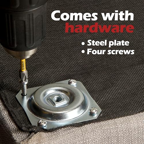 WADDELL Furniture Leg Mounting Bracket (1 Count, Straight Top Plate) | 18G Steel Quick Mount Table Leg Attachment Hardware | DIY Home Projects Made Easy | Compatible with Bolt Hanger Table Legs - color: Straight Top Plate