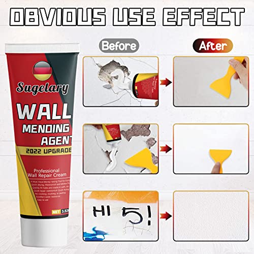 Drywall Patch Repair Kit with Scraper, White Wall Mending Agent with 2 Pcs Aluminum Drywall(2 inches), Plaster Dent Repair and Wood Scratch Repair - color: Black