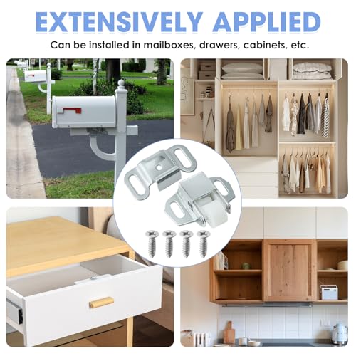 Mailbox Replacement Roller Catch Latch, Durable Roller Catch Latch with Screws for Mailbox Door Repair, Cabinet Doors, RVs, Campers, and Kitchen Hardware (6 Pcs) - color: 6 Pcs