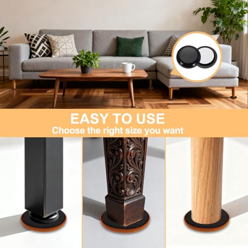 uxcell 24Pcs Plastic Furniture Sliders 0.75" Self-Adhesive Round Furniture Leg Protectors, Table Chairs Foot Cups Sliders Reusable Furnishing Movers for Hardwood Floors Tile Laminate - size: 0.75"