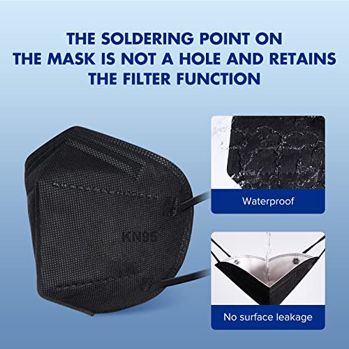 KN95 Black Face Masks 20pcs 5-Layer Cup Dust Masks Filtration Efficiency ≥95% Individually Packaged Breathable Face Mask