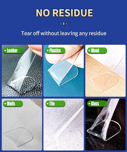 PHIXBEAR Large Double Sided Tape Heavy Duty, Mounting Tape Strong Adhesive, Wall Tape for Hanging Clear Removable No Damage, Fits Decor & Poster, 20Ft 1.2" Wide