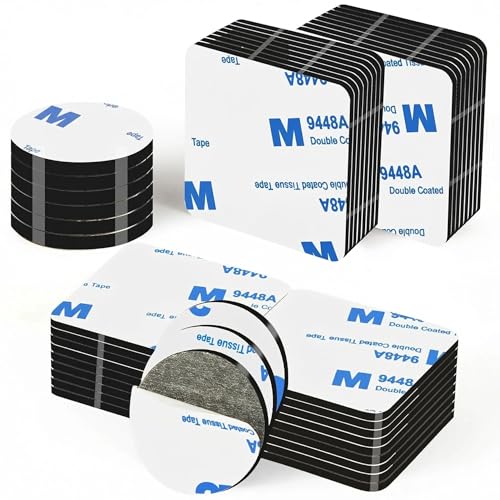 Double Sided Adhesive Heavy Duty Tape,2 Sided Mounting Tape for Walls, Square (1.57" Across) & Round (1.18" Diameter) Sticky Foam Pads, Waterproof Double-Sided Pads for Hanging in Office - color: Pack of Round&Square