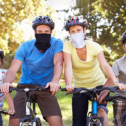Geyoga Neck Gaiter Bandana Face Mask Summer UV Protection Cooling Breathable Face Mask Neck Scarf Balaclava for Men Women - color: Black, White, Royal Blue