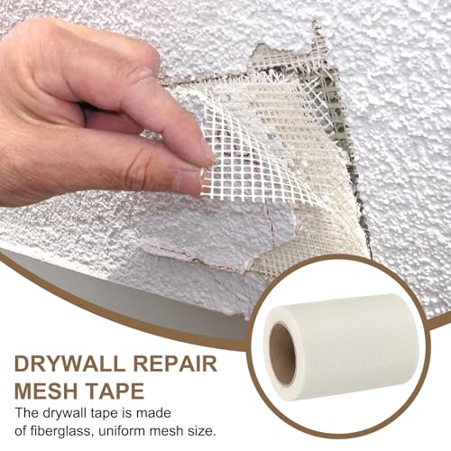 PATIKIL Drywall Repair Mesh Tape, 8 inch x 82 ft Fiberglass Repair Patch Self-Adhesive Dry Wall Joint Tape 10 Mesh Wall Hole Crack and Seam Patch, White - size: 8 Inch X 82 Feet