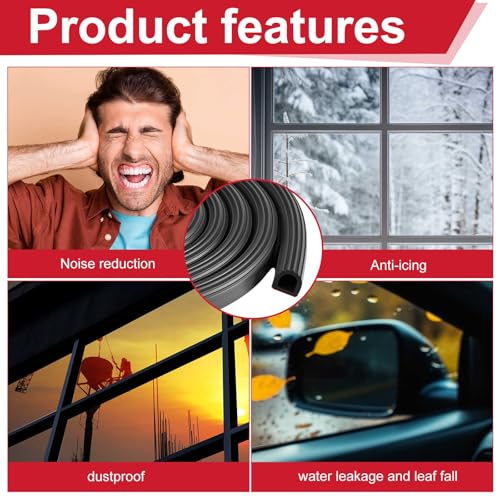 Pangda 13Ft D Shape Rubber Weather Stripping Foam Self-Adhesive EPDM Seal Strip for Noise Reduction Waterproof Dustproof for Cars Boats RVs Windows Doors (3/4" W x 3/4" H) - size: 13ft L, style: 3/4" W X 3/4" H