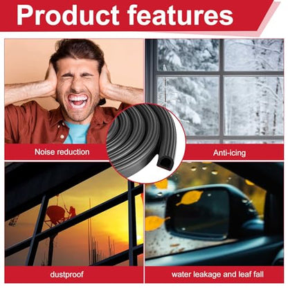 Pangda 13Ft D Shape Rubber Weather Stripping Foam Self-Adhesive EPDM Seal Strip for Noise Reduction Waterproof Dustproof for Cars Boats RVs Windows Doors (3/4" W x 3/4" H) - size: 13ft L, style: 3/4" W X 3/4" H