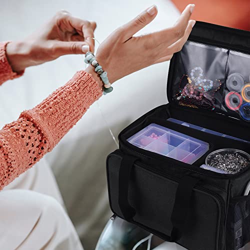 Sewing Basket Bead Organizers and Storage Adjustable Compartments Bead Storage Containers Diamond Painting Storage Jewelry Making Kits Organizer for Sewing Tools Diamond Art Accessories and Tools