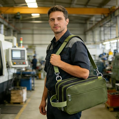 Organizer Tool Pouch Small Tool Bag with Zipper Waterproof Utility Multi Compartments Green - color: Green