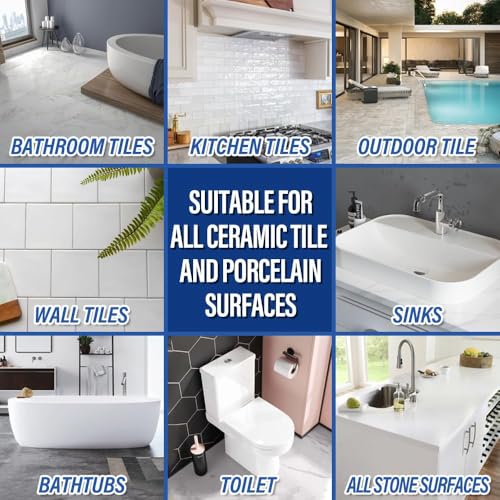 Tile Repair Kit, Ceramic Tile Chips & Cracks Repair Kit(Color Match), Porcelain Tile Repair Kit with Super Strong Adhesion, Fix Chips, Cracks and Holes on Ceramic Tile, Porcelain, Acrylic, Fiberglas