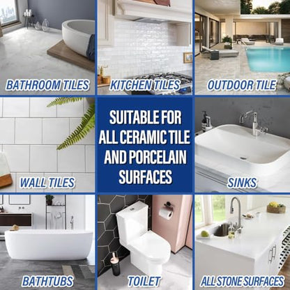 Tile Repair Kit, Ceramic Tile Chips & Cracks Repair Kit(Color Match), Porcelain Tile Repair Kit with Super Strong Adhesion, Fix Chips, Cracks and Holes on Ceramic Tile, Porcelain, Acrylic, Fiberglas