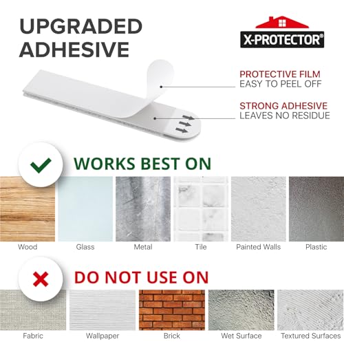 X-Protector Picture Hanging Strips - 20 Pairs Damage Free Picture Hangers - Self Adhesive Hangers Without Nails - Heavy Duty Wall Hanging Strips - Wall Sticky for Hanging Up to 15 LBS (Size M) - size: M