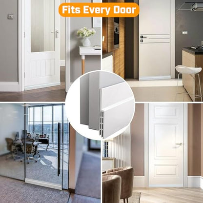 Door Draft Stopper, Under Sweep for Bottom of Door, Weather Stripping Seal, Garage Window Blocker for Noise and Cold Air, Installs Quickly and Easily, White 2" W x 39" L (39" L - 2 Pack) - size: 39" L-2Pack