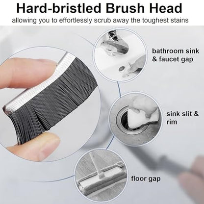 2 Pcs Hard Bristle Crevice Cleaning Brush - Crevice Cleaning Brushes for Household Use, Multifunctional Corner Gap Cleaning Brush Tool Grout Cleaner Brush for Kitchen Bathroom Window Track
