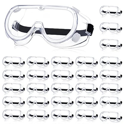 Yunsailing Protective Safety Goggles Lab Over Glasses Clear Anti Fog Eye Protection Goggles for Men Women - color: Clear, Black