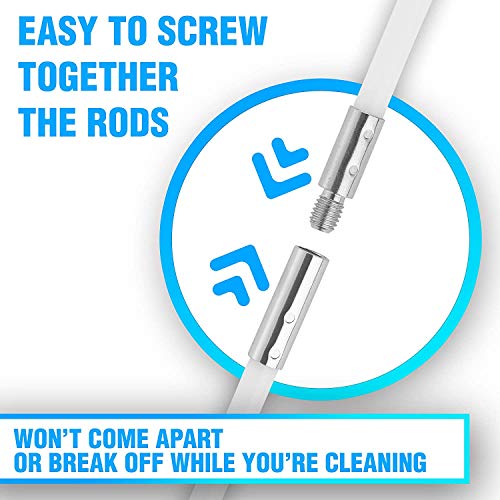 The Professional Dryer Vent Cleaner Kit -(40-Feet) Innovative Lint Remover Reusable Strong Nylon| Flexible Lint Brush with Drill Attachment for Faster Cleaning - size: 40 Feet