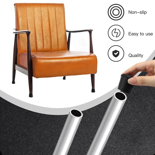 8pcs 1-1/8 Inch Round Chair Leg Tips Caps, Non-Slip Rubber Chair Leg Floor Protectors, Black Furniture Leg Caps Fit for 1.06"-1.1" (27-28mm) Diameter Round Feet - size: 1-1/8 Inch-Black