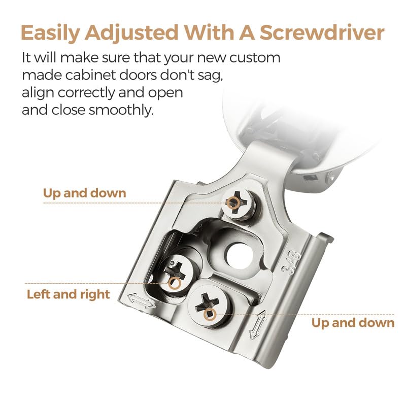 Ravinte 2 Pack 1 Pair 3/8 inch Overlay Soft Close Kitchen Cabinet Hinges Stainless Steel Adjustable Kitchen Hinges Satin Nickel Cabinet Hardware - size: 3/8 inch Overlay