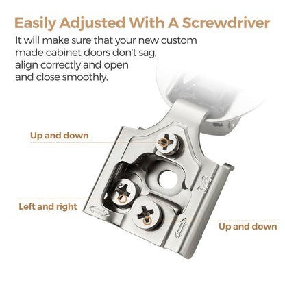 Ravinte 2 Pack 1 Pair 3/8 inch Overlay Soft Close Kitchen Cabinet Hinges Stainless Steel Adjustable Kitchen Hinges Satin Nickel Cabinet Hardware - size: 3/8 inch Overlay