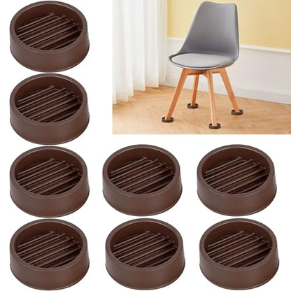 1.5" x 1.5" Rubber Furniture Pads, 8 PCS Non Slips Furniture Casters Cup Chair Leg Floor Protectors for Bed Sofa Table and Chair Stopper (Brown,Round) - size: 8PCS 1.5" x 1.5" Brown