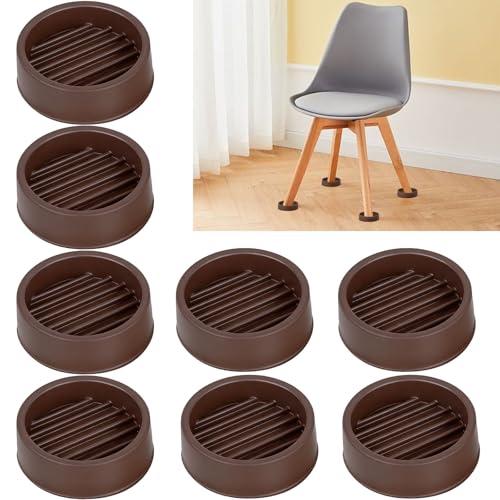 1.5" x 1.5" Rubber Furniture Pads, 8 PCS Non Slips Furniture Casters Cup Chair Leg Floor Protectors for Bed Sofa Table and Chair Stopper (Brown,Round) - size: 8PCS 1.5" x 1.5" Brown