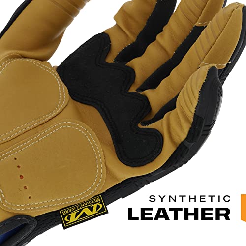 Mechanix Wear Material4x M-Pact Gloves - Abrasion-Resistant Gloves for Hand Safety - Machine Washable - Breathable - Secure Fit - Tear-Resistant - Durable - Brown/Black - Large - size: Large
