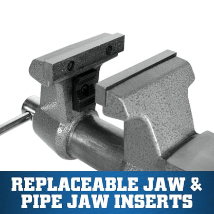Wilton Mechanics Pro Bench Vise, 4-1/2" Jaw Width, 4" Jaw Opening, 3-1/2" Throat (Model 845M) - size: 4-1/2 in.