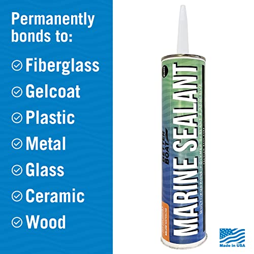Marine Sealant and Adhesive, Waterproof Marine Grade Caulk, High Temp Water Sealant for Boat, Auto, RV, Without Silicone - 1 Tube, Black, 10 oz - color: Black, size: 10 oz