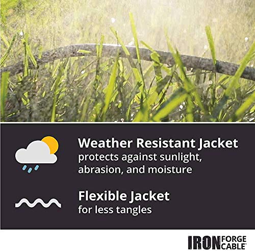 Iron Forge Cable 14 Gauge Outdoor Extension Cord 100 Ft, SJTOW 14/3 Heavy Duty Black Extension Cord 3 Prong, Oil Resistant & Flame Retardant - size: 100 Foot