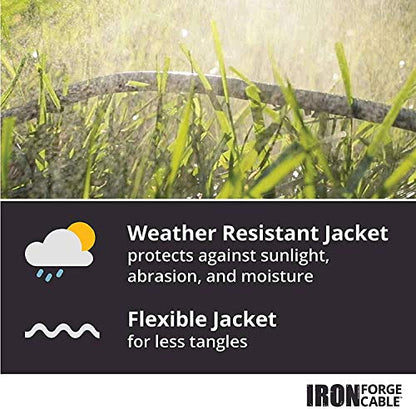 Iron Forge Cable 14 Gauge Outdoor Extension Cord 100 Ft, SJTOW 14/3 Heavy Duty Black Extension Cord 3 Prong, Oil Resistant & Flame Retardant - size: 100 Foot